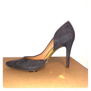 Dark gray suede high heels